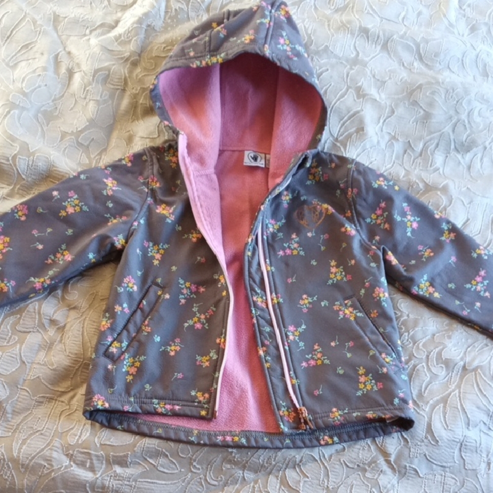 Body Glove Grey Floral W Pink Fleece Jacket